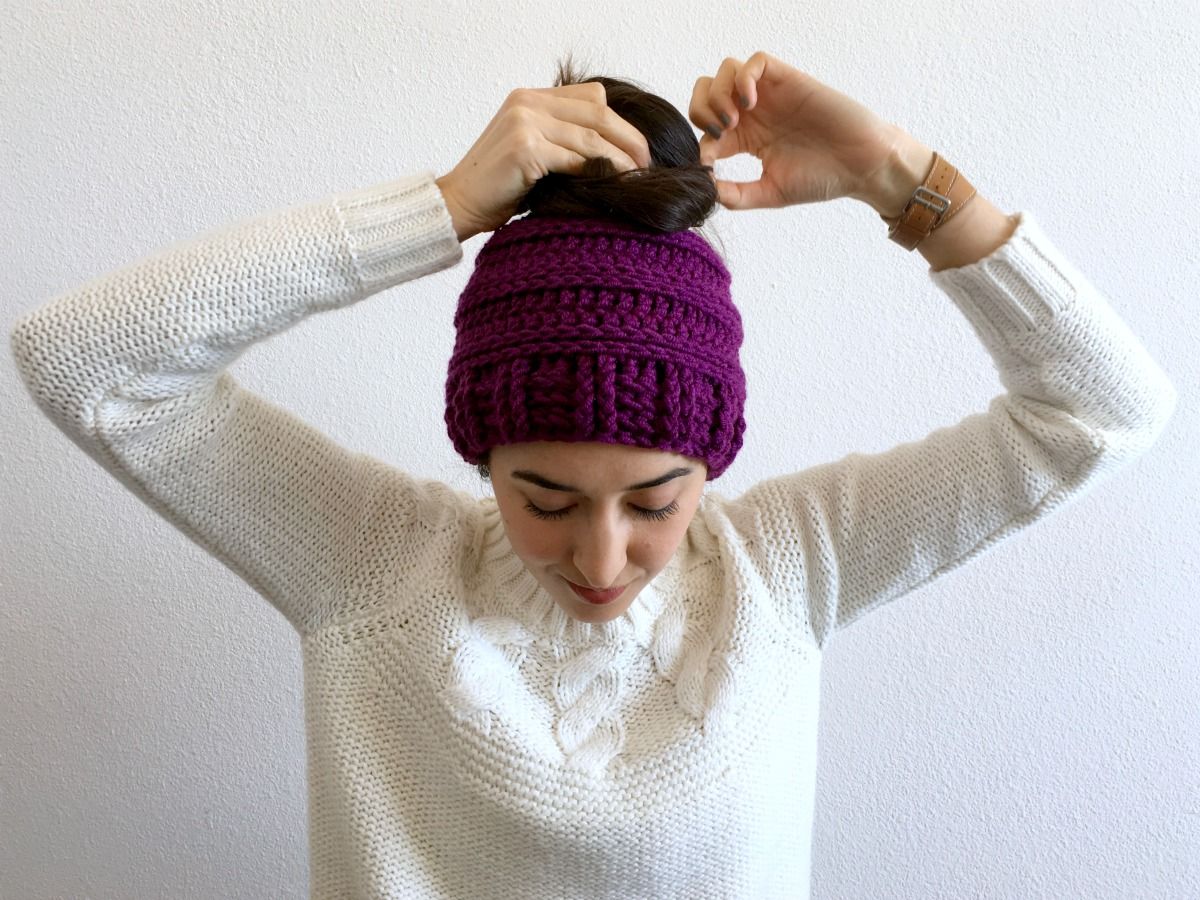 messy-bun-hat-crochet-pattern-free-crochet-pattern-for-a-messy-bun-ponytail-beanie-she-s-got